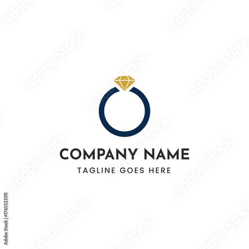 Scalable vector ring logo illustration for general use customizable for any brand identity