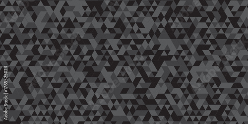 Abstract dark black cubic metallic wall cube texture. seamless low polygon vector cube pattern wallpaper grid background.	
