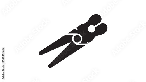 Minimalist clothespin icon simple flat vector design element isolated on white background