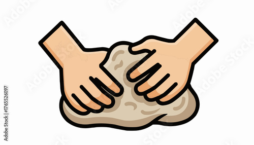 Baking time: Hands kneading fresh dough, culinary skills for delicious homemade bread