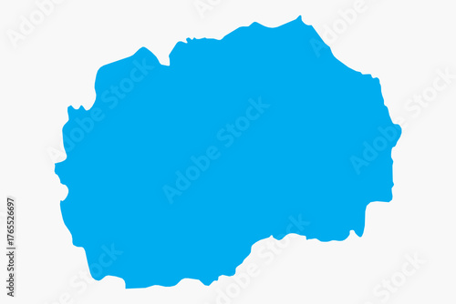 Vector graphic artwork suitable for print and web containing flat detailed map of NORTH MACEDONIA