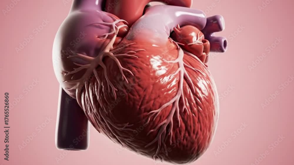 Anatomy of a Human Heart 3D Model Illustration Cardiac Health Blood ...