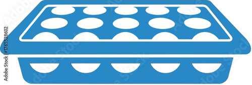 Simple blue egg carton container for fresh eggs food storage kitchen accessory