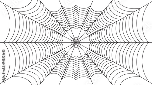 Spiderweb vector illustration simple line art design isolated on white background