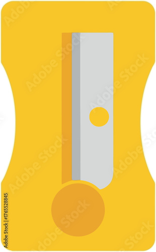 Bright yellow pencil sharpener tool for school and office supplies stationery