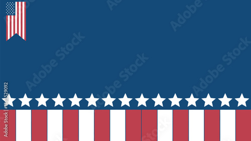 A patriotic background with stars stripes and a small american flag in the upper left corner