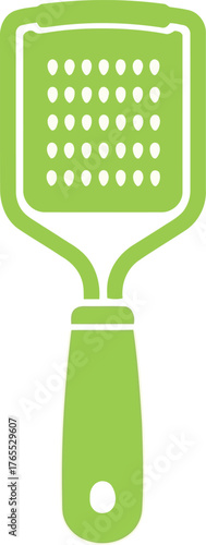 Bright green kitchen grater for food preparation and cooking utensil design