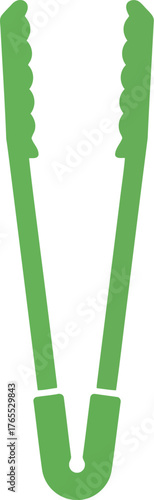 Bright green kitchen tongs for serving and cooking with textured grips