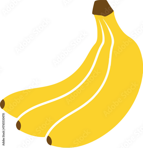 Bright yellow bananas bunch graphic fresh ripe fruit isolated