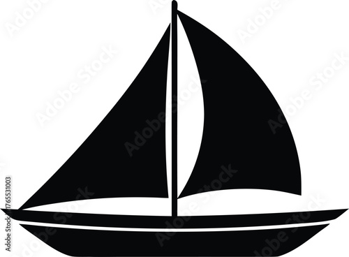 Sailboat silhouette icon vector illustration