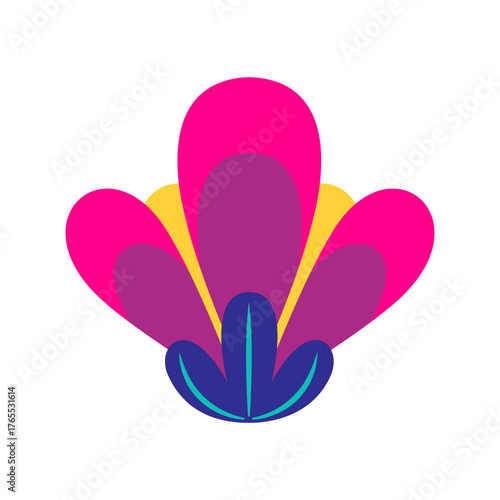Mexican traditional flower. Ethnic embroidery decoration. Ornate folk graphic, wallpaper element. Festive mexican floral motif. Vector illustration