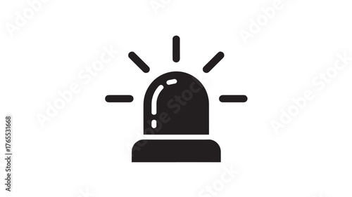 Emergency siren icon simple glyph vector illustration isolated on white background for app and web design