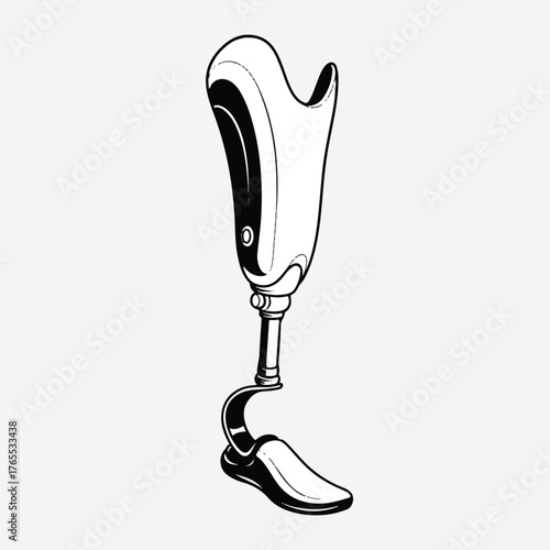 Artistic Illustration of a Prosthetic Leg Symbolizing Mobility and Recovery in Healthcare