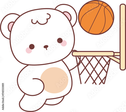 Coloring pages of Illustration of cute bear winter icon.