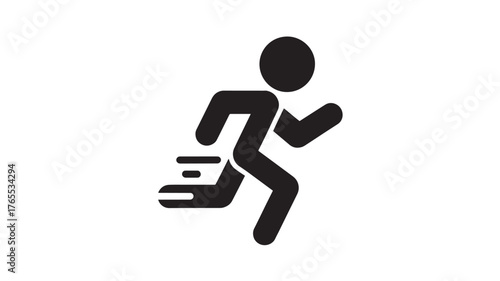 Running man icon simple flat vector glyph isolated on white background for app and web design