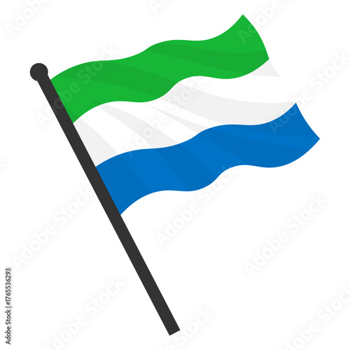 Sierra Leone flag, official colors and proportion correctly. National Sierra Leone flag