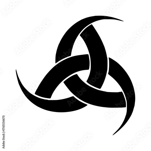 Minimalist triple horn of Odin vector illustration, pagan symbol, Norse mythology, Viking culture, black and white art vector