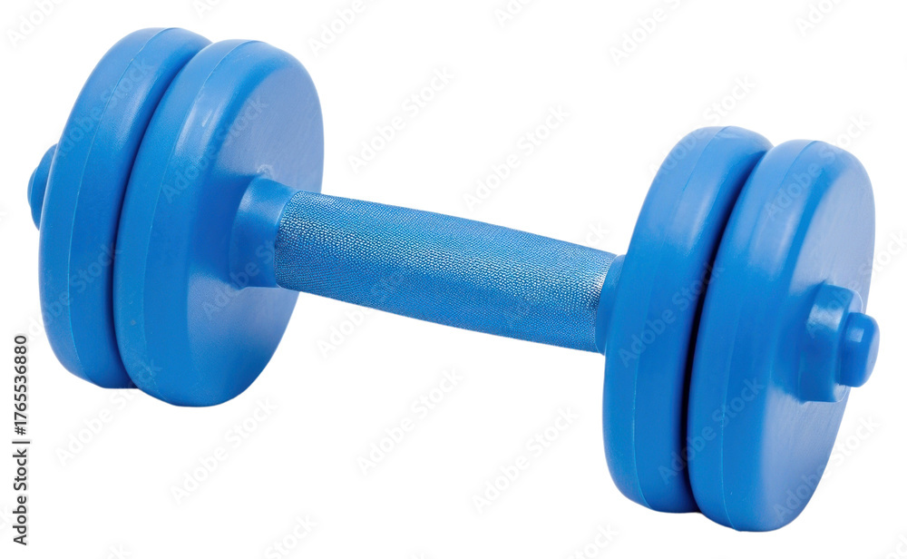 Obraz premium PNG Blue dumbbell sports blue gym.