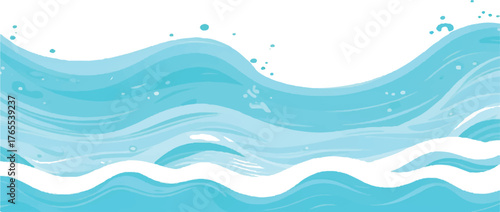 Stylized blue water waves illustration a vector design perfect for backgrounds and graphic elements