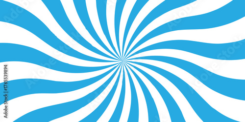Sunburst pattern blue and white background design. Vintage sunrays illustration swirl line. sun beam vector banner design pop art comic burst gradient concept pattern.	
