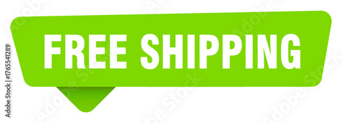free shipping green sign isolated on transpatent background. free shipping sticker