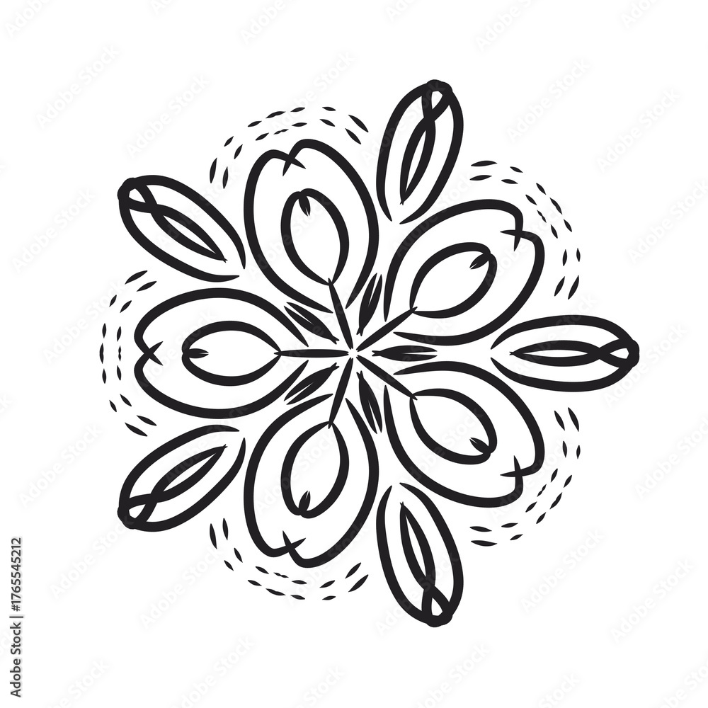 Fototapeta premium black and white flower mandala element