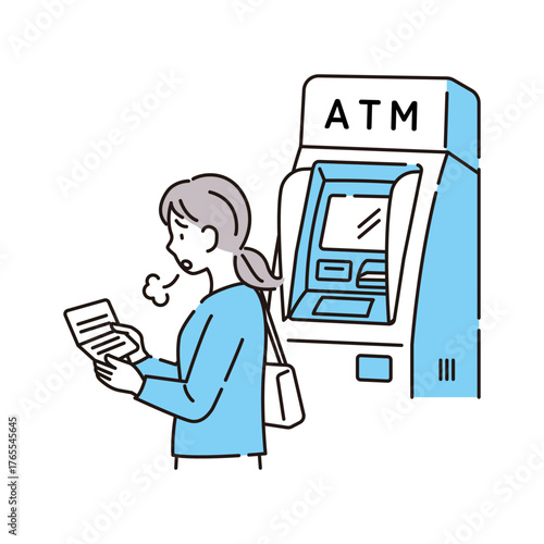 ATM　お金　ため息　金欠