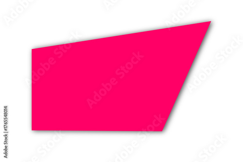 Bright pink geometric trapezoid shape for banners, sale labels, poster highlights, and modern graphic design
