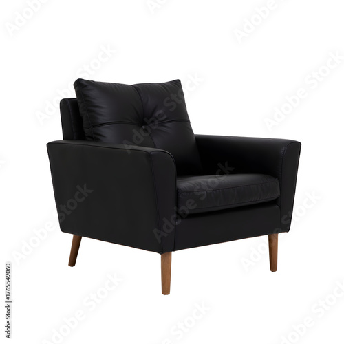 Modern Black Armchair Design with transparent background