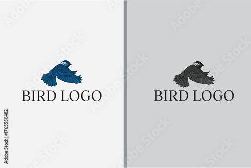 Modern Flying Bird Logo Design – Elegant Blue Bird Symbol for Branding and Identity.