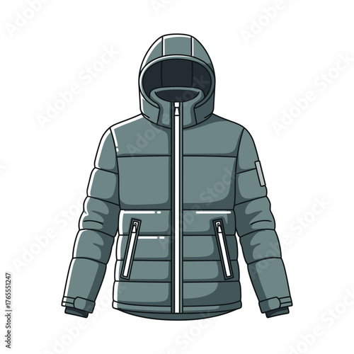 Stylish Puffer Jacket with Hood.
