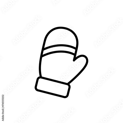 Winter Mitten Icon Simple Clean and Minimalist Design.