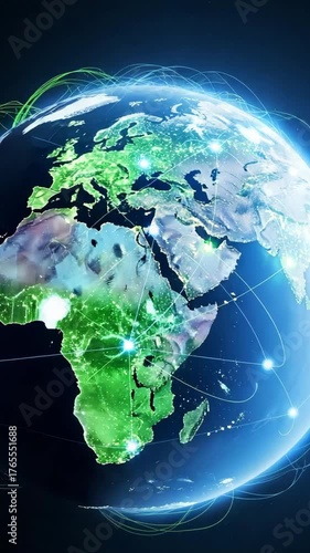 Experience dynamic global connections with Earth network animation video footage for technology and business projects