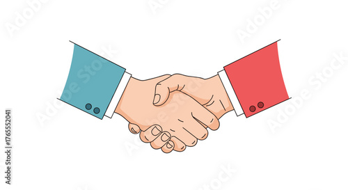 Handshake Illustration - Symbol of Agreement and Partnership.