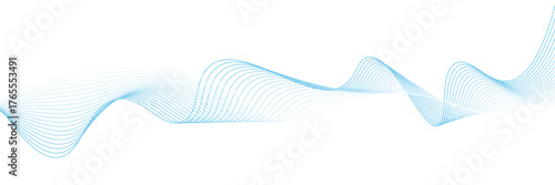 Abstract blue smooth waves on white background. Dynamic sound waves. Design elements. vector illustration