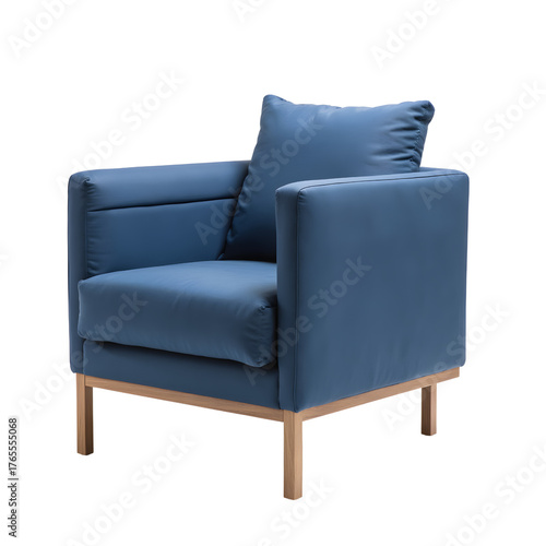 Modern Blue Armchair Design with transparent background