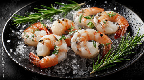 Freshly harvested shrimp served on ice for a delightful culinary treat