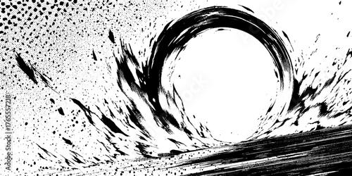 Dynamic manga fire ring illustration for comic design and artistic layouts