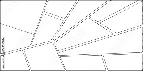 Dynamic black and white manga page layout with diagonal comic panels for creative design
