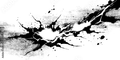 Dynamic electric surge in manga style with sharp zigzag energies