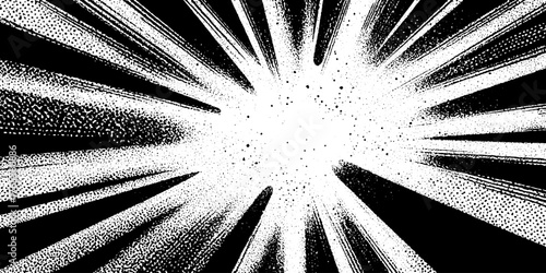 Dynamic manga style energy burst with black ink speed rays for comic layouts