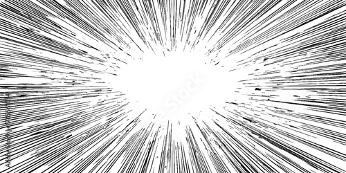 Dynamic manga radial burst with expanding ink lines for anime and comic design