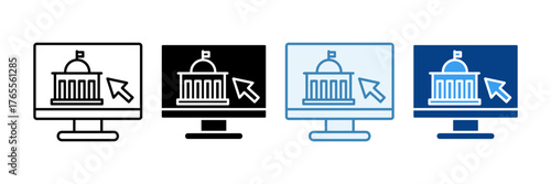 E-Government Portal  Icon Set Multiple Style Collection