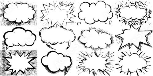 Expressive manga speech bubbles for dynamic comic and cartoon layouts