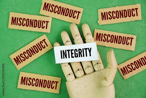 Фотография Two opposite words misconduct and integrity