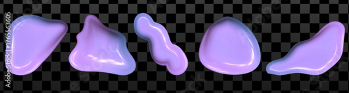 Chrome Y2K blob with glossy 3D surface. Abstract liquid texture and metallic tone create a surreal 3D chrome blob style.