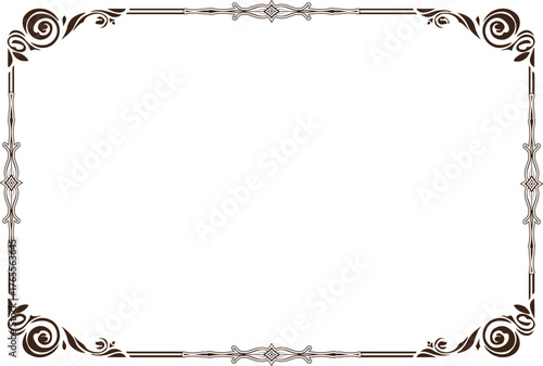 Elegant Floral Vintage Gold Frame for Wedding Invitation Design