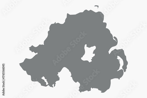 Vector graphic artwork suitable for print and web containing flat detailed map of NORTHERN IRELAND