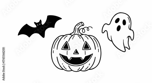 set of halloween pumpkins