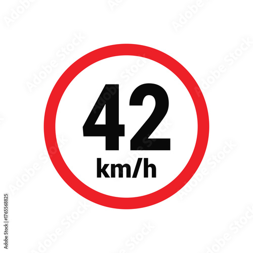 Speed limit sign 42 km h icon vector design illustration Free Download Speed limit sign 42 km h icon vector design illustration - GFXLoad